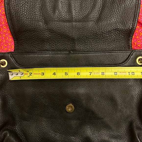 Tory Burch Black Pebble Leather Crossbody Messenger Bag - Large - Picture 14 of 16